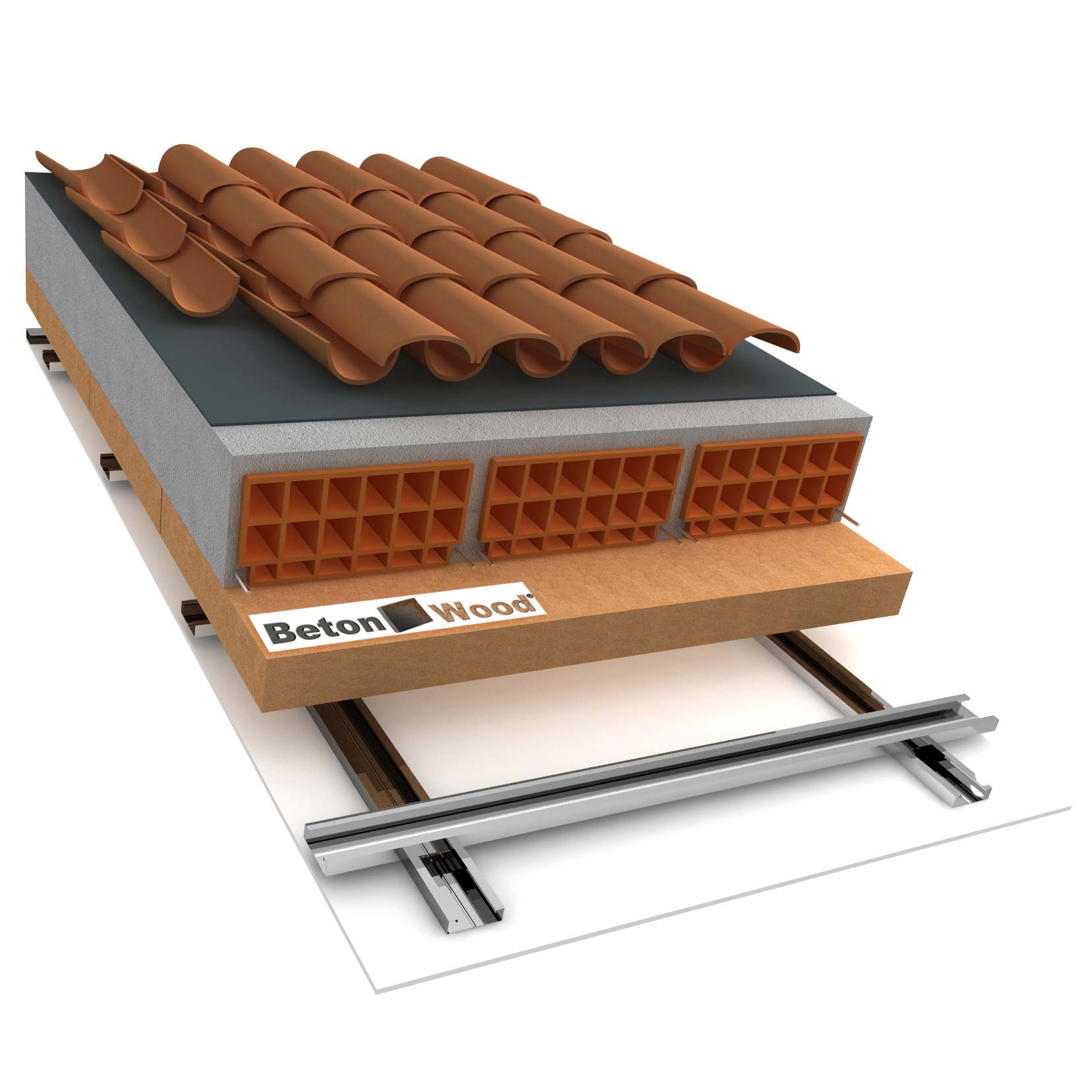 Sistema controsoffitto F fibra di legno Therm